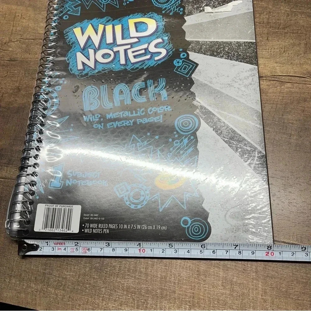 NEW Crayola Wild Notes Black 1 Subject Notebook Silver Metalic Marker Super Rare - Picture 6 of 7